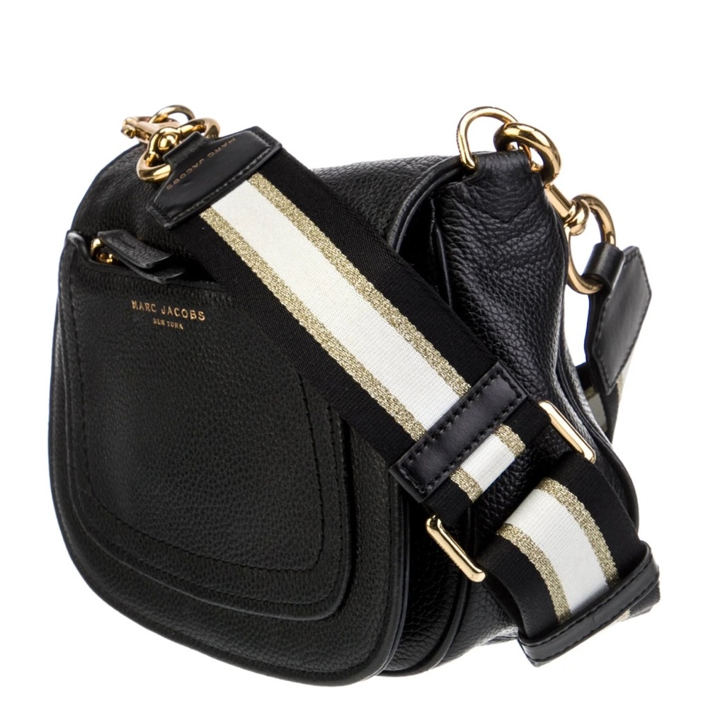 Marc Jacobs M0013049 Black Leather Empire City Mini Messenger Crossbody Bag